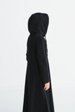 Girl's Black Hoodie Abaya