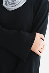 Women's Black Ribbed 2-Piece Co-Ord Set