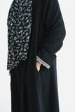 Girl's Black Empire Lace Abaya