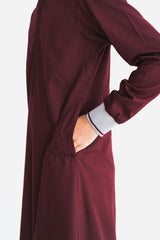 Men's Maroon Zipper Hoodie Thobe