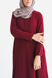 Maroon Empire Zip Abaya