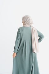 Cactus Sage Box Pleated Abaya