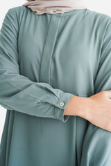 Cactus Sage Box Pleated Abaya