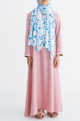 Girl's Light Pink Empire Lace Abaya