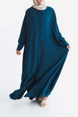 Dark Teal Batwing Abaya
