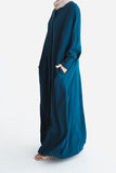 Dark Teal Batwing Abaya