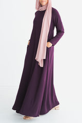 Plum Purple Empire Zip Abaya