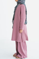 Girls Mauve Ribbed 2-Piece Co-Ord Set