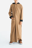 Boy's Tan Zipper Hoodie Thobe