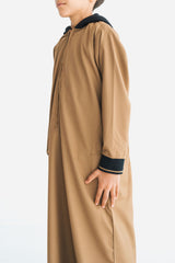 Boy's Tan Zipper Hoodie Thobe