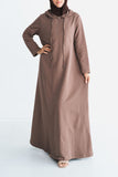 Dark Taupe Hoodie Abaya