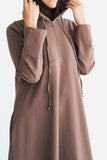 Dark Taupe Hoodie Abaya