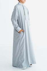 Boy's Light Grey Basic Thobe