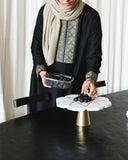 Embroidered Front Panel Abaya - Black & Olive