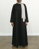 Premium Crinkle Crepe Abaya - Black