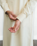 Men's Ecru Pintuck Placket Thobe