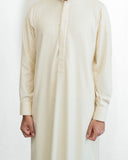 Men's Ecru Pintuck Placket Thobe