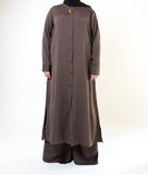 Taupe Long Button-Down Tunic