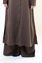 Taupe Wide Leg Slip-On Pants