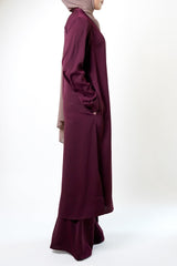 Burgundy Long Button-Down Tunic