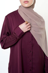 Burgundy Long Button-Down Tunic