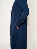 Midnight Navy Shirt Dress Buttoned Abaya