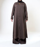 Taupe Long Button-Down Tunic