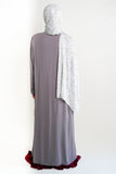 Grey Full-Length Sheer Cardigan