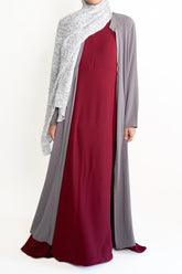 Grey Full-Length Sheer Cardigan