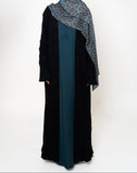 Black Ribbed Open Abaya