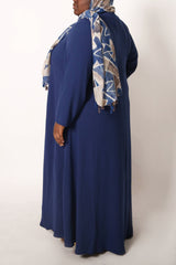 Plus Navy Empire Zip Abaya