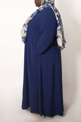 Plus Navy Empire Zip Abaya