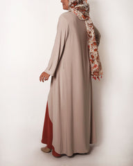 Sand Matte Jersey Long Asymmetrical Cardigan