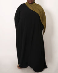 Plus Black Empire Zip Abaya