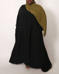 Plus Black Empire Zip Abaya