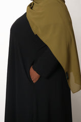 Plus Black Empire Zip Abaya