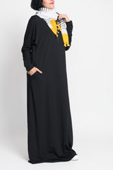 Black Jersey Dolman Zip