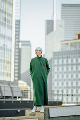 Men's Kelly Green Mockneck Thobe