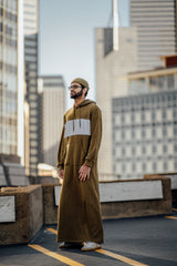 Men's Olive Green Hoodie Sweatshirt Thobe