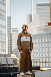 Men's Olive Green Hoodie Sweatshirt Thobe