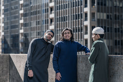 Men's Navy Mockneck Thobe