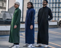 Men's Navy Mockneck Thobe