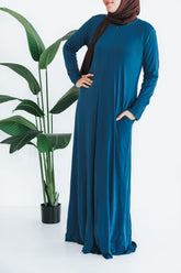 Dark Teal Matte Jersey Zip