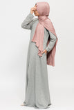 Heather Grey Double Zip Abaya