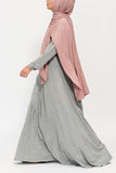 Heather Grey Double Zip Abaya