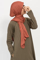 Olive Green Double Zip Abaya