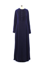 Ink Blue Pintuck Pleated Crepe Jilbab