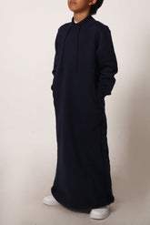 Boy's Navy Mockneck Thobe