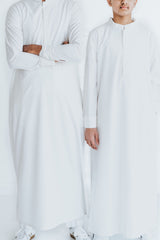 Men's White Pintuck Pleated Thobe