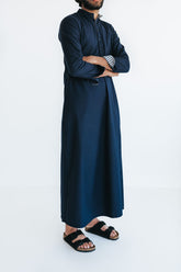 Men's Navy Check Cuff Thobe